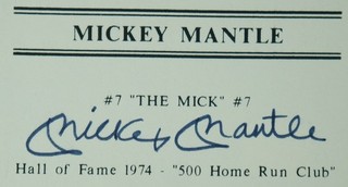 Mickey Mantle Autographed Auto Signed Business Card Yankees HOF w/ COA