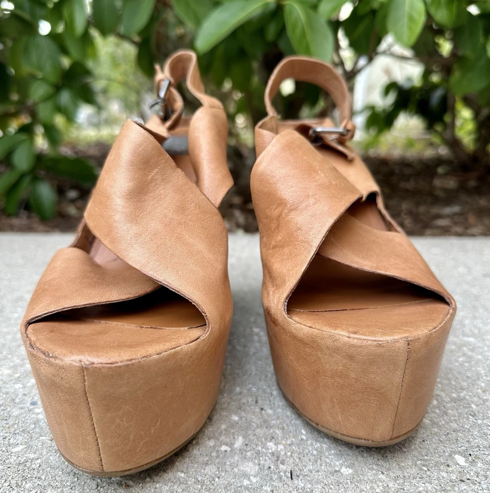 Сандалии на танкетке Dolce Vita размер 10 коричневые винтажные ретро туфли на платформе женские - Изображение 3 из 4