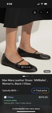 Max Mara Ballet Flats Women's Size 7. Tiny Callout Wrinkle In The Leather