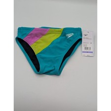 Speedo Boys Youth Size 26 Vibe Collection Endurance Brief Swim Suit Acid Lime