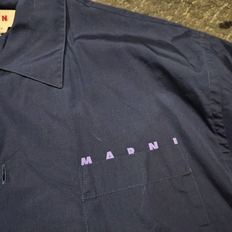 海军蓝 Marni 衬衫,尺寸 L — 第 2/4 张图片