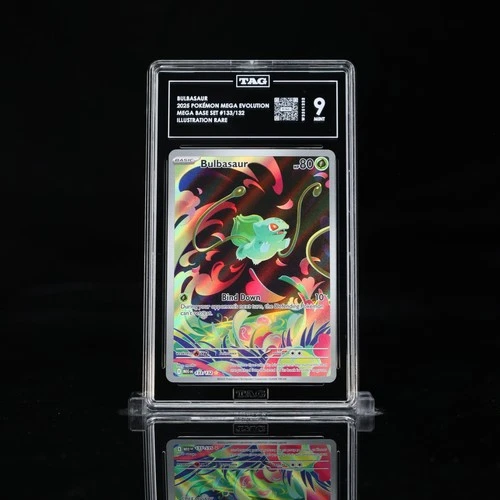 Pokemon TCG BULBASAUR 133/132 Mega Evolution Graded MINT Tag 9 Illustration Rare