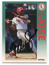 1992 Fleer Felix Jose Signed Card Baseball Autographed Auto #582