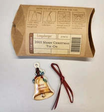 Longaberger 2003 Merry Christmas Basket Tie On - NIB - #27872