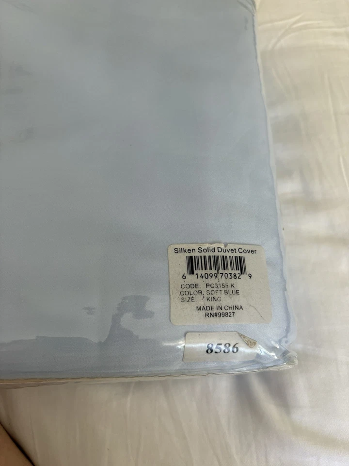 Unopened Pine Cone Hill 400TC Duvet - Soft Blue - Image 2 of 2