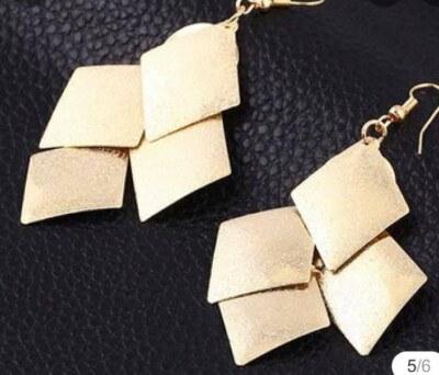 Gold große aztekische Diamant Luxus Mode Ohrringe Boho Festival Boutique UK