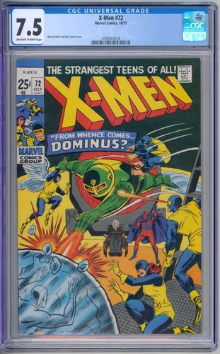 X-Men 72 CGC Graded 7.5 VF- Marvel Comics 1971