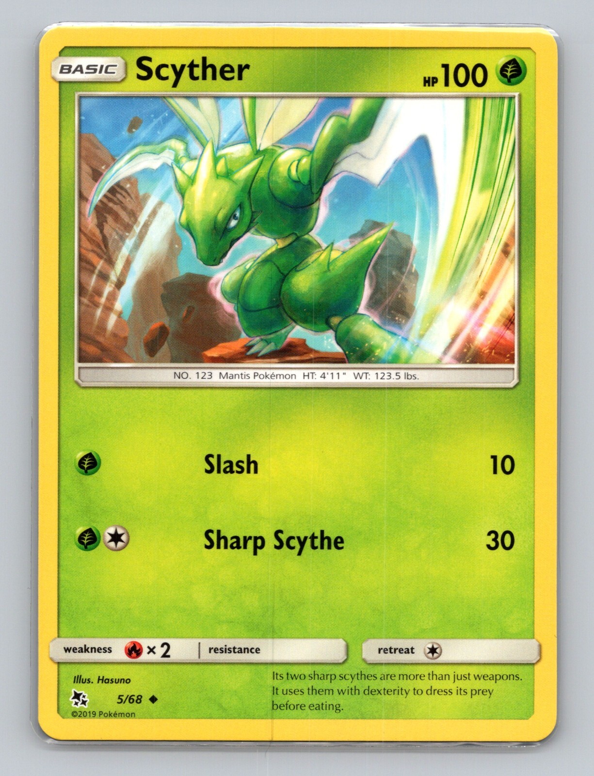Scyther 5/68 Hidden Fates Uncommon NM Pokemon Card 2019 Sun & Moon
