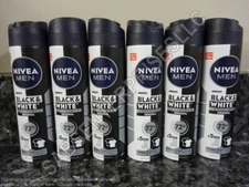 6 Nivea Men BLACK & WHITE Invisible 72 hour Antiperspirant Deodorant Spray 150ml