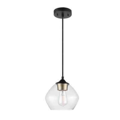 Globe Electric 1-Light Matte Black Pendant Light with 15ft Cord Plug-In/Hardwire