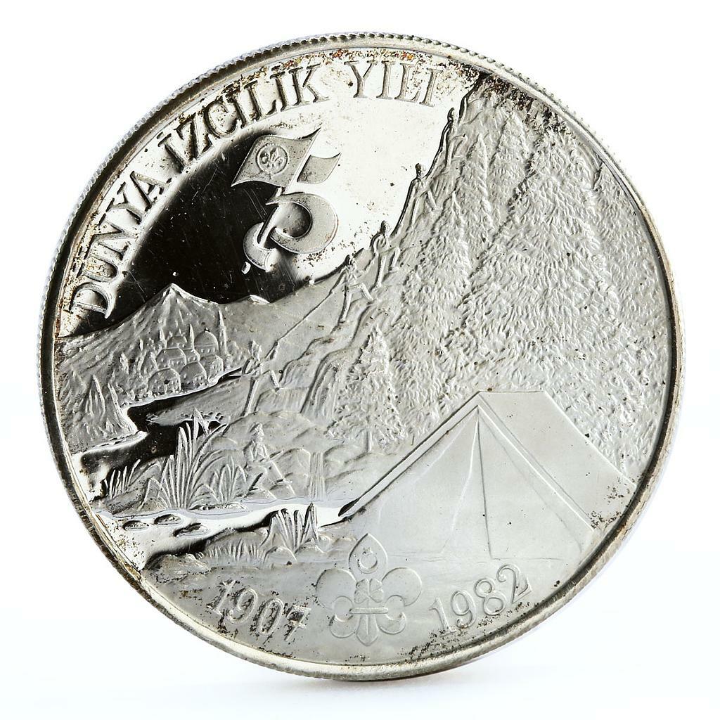 Turkey 3000 lira International Year of Scout Movement proof silver