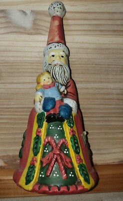 Vintage Christmas Santa   Ceramic Bell 8  - Albert E. Price
