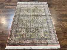 Magnificent Perisan Silk Rug 3.7 x 5 Panel Design 650 KPSI - 70 Raj Handmade