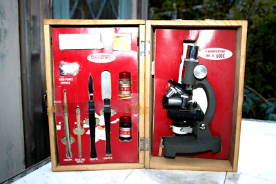 Vintage Collectible Skilcraft Microscope Lab No 452 in Wood Box | eBay