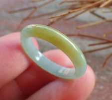 Certified Icy Green Burma Natural A JADE Jadeite Circle RING USA. 7.75    549592