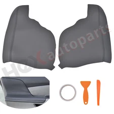 2Pcs Door Armrest Cover Leather Replacement Dark Gray for Honda Odyssey 2011-17
