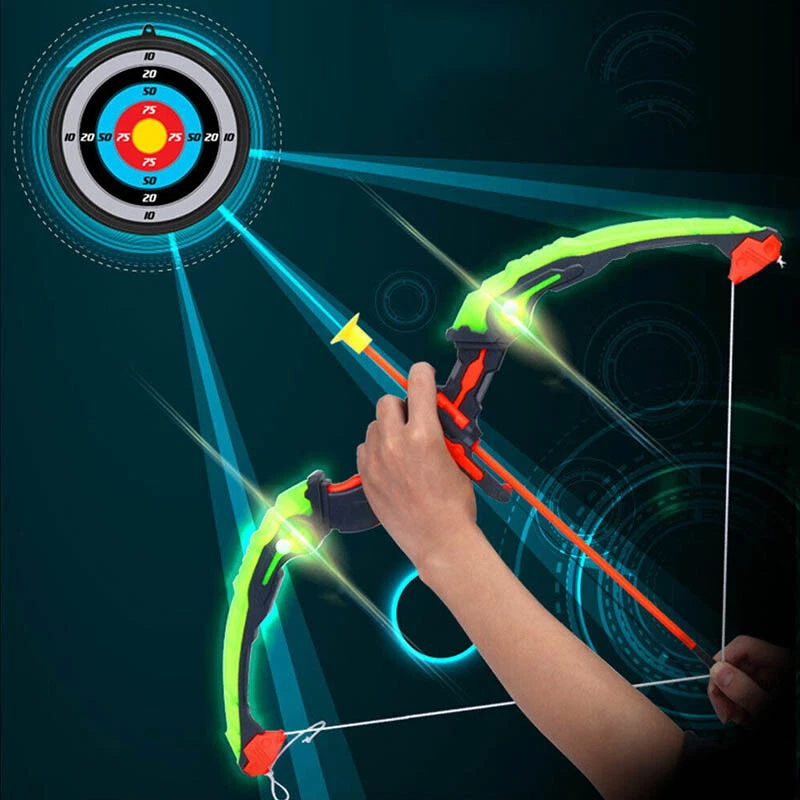 LED Archery Light Up Bow with Suction Arrows Kids Archery Toys Set Girls Boys - image 3 of 4