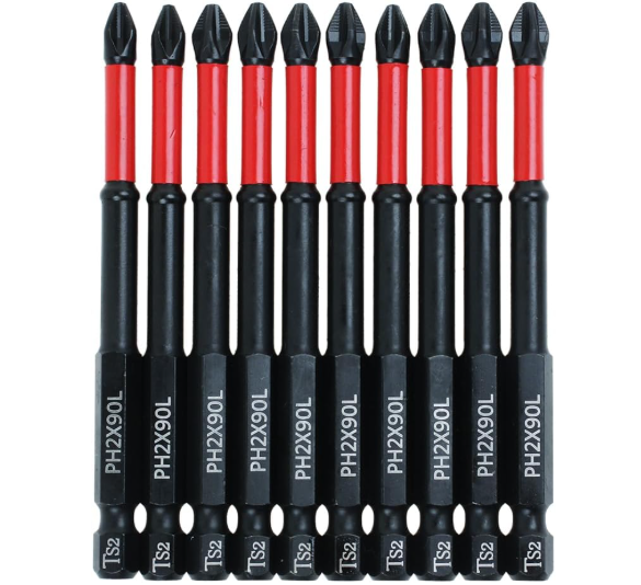 10 Pack PH2 Magnetic Anti-Slip Screwdriver Bits 3.5” Impact Driver Drill Bit Set