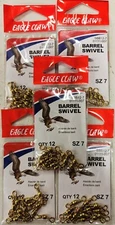 (5 Packs) Eagle Claw Barrel Swivel SBB12-7 01111-007 Size 7