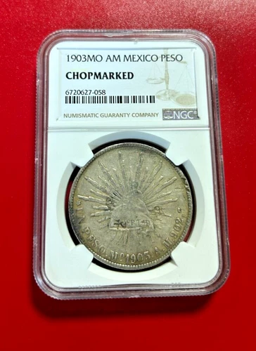 1903MO AM MEXICO SILVER PESO NGC CHOPMARKED