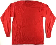 DEADSTOCK Vintage Screen Stars Long Sleeve Shirt Red Sz Large Blank 80s T-shirt