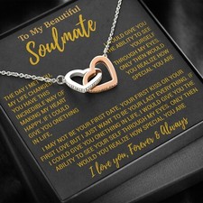 To My Soulmate Necklace, Birthday Gifts For Her, Christmas Gift For Soulmate