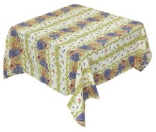 French Provencal Coated Tablecloth Roses Lavender Made In France 59 X 59
