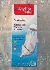 Playtex VentAire Baby Bottle 9 oz Reduce Colic, 3 M , Bottle w/ NATURALATCH NEW