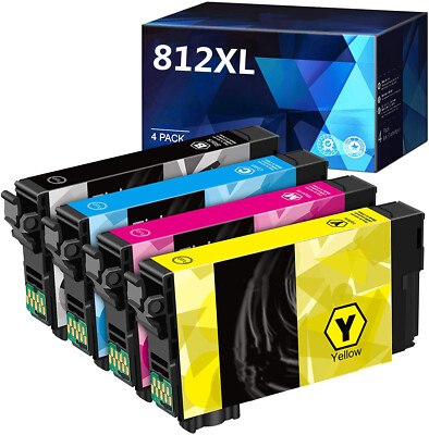 4 x 812XL 812 XL Ink Cartridge Compatible for EPSON WF3820 WF3825 WF4830 WF4835 | eBay