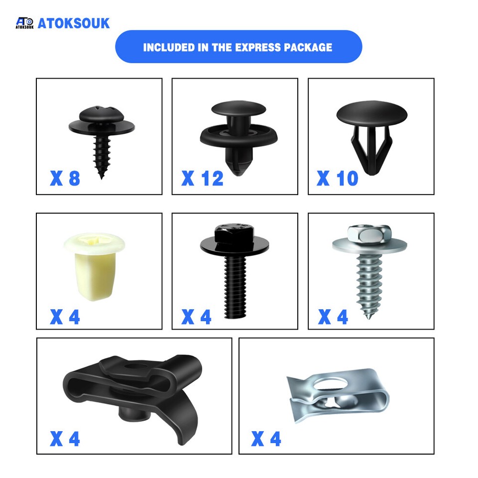 50 Clip E Rivetti In Acciaio Per Paraurti E Sottoscocca - GWM-MOTORS Per Toyota/Lexus