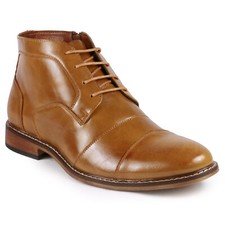 Tan Brown Men's Cap Toe Formal Dress Casual Oxford Ankle Boots