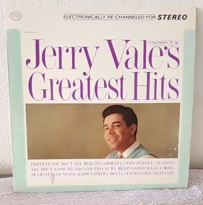 Jerry Vale's Greatest Hits Vinyl Columbia CS 8778 (LP 1961), LP, VG+, Easy Liste