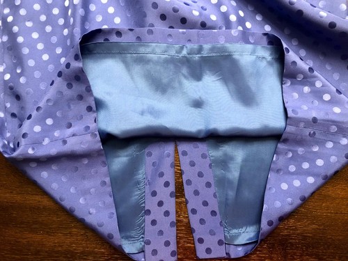 VTG Maggy London Womens Royal Blue Silk Short Sleeve Polka Dot Midi Dress Size 6 - Picture 6 of 8