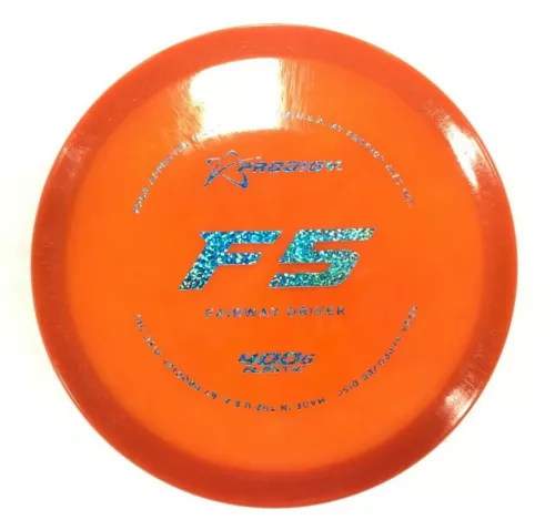 DISC GOLF PRODIGY 400G F5 FAIRWAY DRIVER 173g ORANGE W/ BLUE SPARKLE FOIL