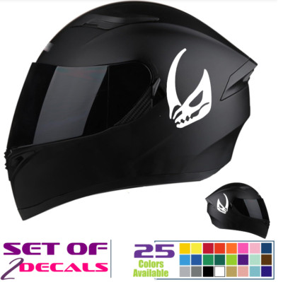 Mandalorian Mythosaur Horned Skull, 2 Motorcycle bike Helmet Decal Stickers[DR2]