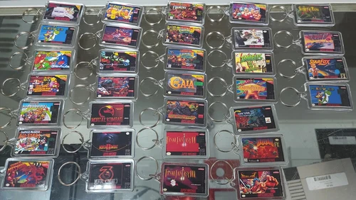 Super Nintendo SNES Game Art Video Game Keychain | Chain | Pendan (Front & Back)