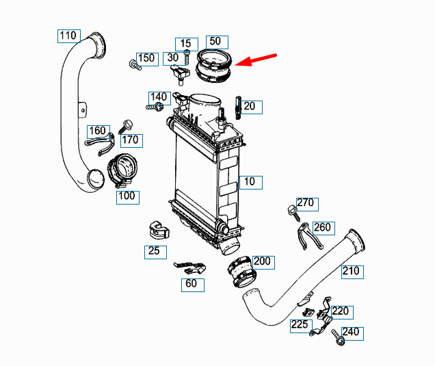 OEM MercedesBenz Cclass W205 Intercooler Boot A2760941491 Genuine for