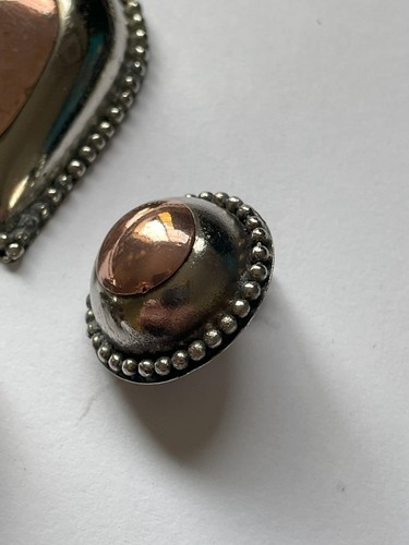 Silver & Copper Heart Pendant & Earrings - Picture 3 of 13