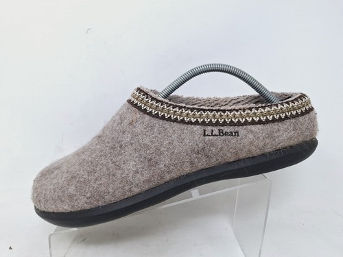 LL Bean Womens Gray Slip On Sweater Fleece Lined Slippers Sz 11 M House Shoes - Picture 2 of 9