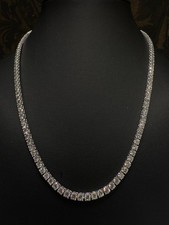 20.59ct D/VVS Lab Grown Diamond Tennis Necklace, 9k White Gold