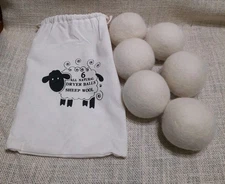 6-PACK XL Natural Wool Dryer Balls | Fabric Softener Alternative - 100% Organic