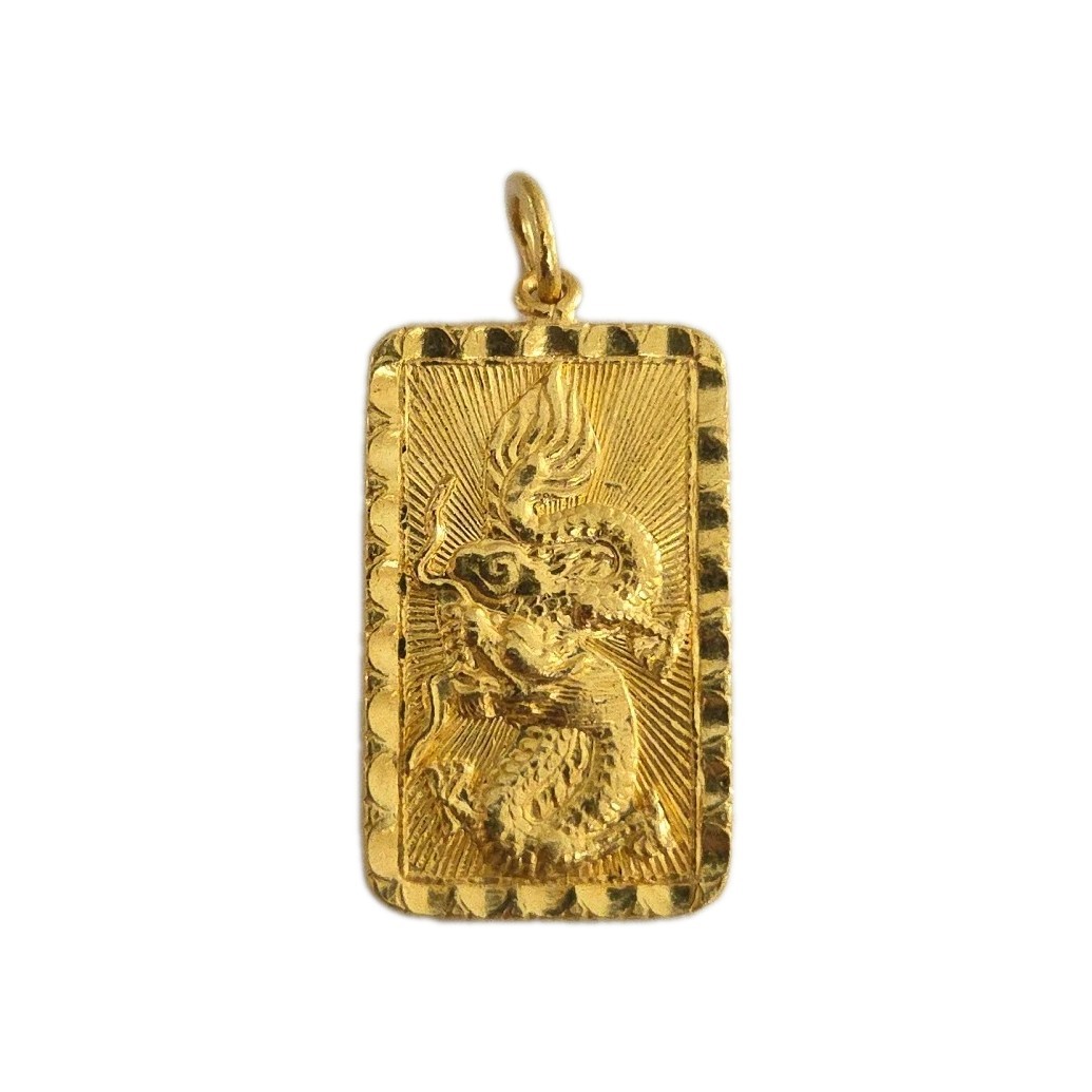 24k Pure Gold Dragon Pendant Chinese Zodiac Happiness Blessing