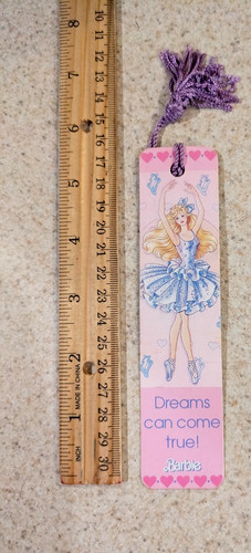 Vintage Barbie Ballerina Dreams Can Come True Lic. bookmark 1989 Antioch 80s