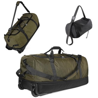 32'' Soft-Sided Foldable Wheeled Duffle Bag, 110L Expandable 140L Rolling Trav...