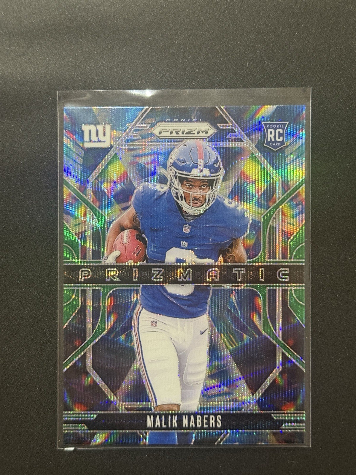2024 Panini Prizm Prizmatic Malik Nabers #13 Green Ice Prizm (RC)