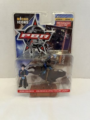 Micro Icons PBR Pro Rodeo Bull Riding Ross Coleman & Little Yellow Jacket Figure