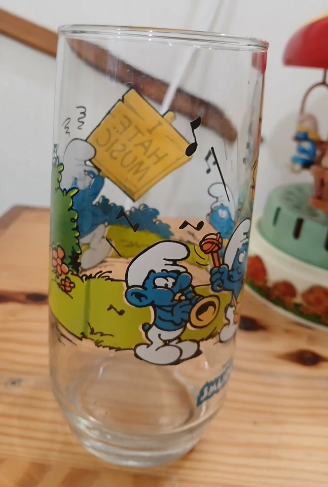 Gran Lote De Juguetes Y Accesorios Pitufo Vidrio Pitufo De Colección Tiovivo Foto 3 de 4