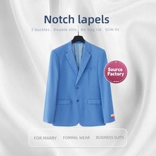 Men's Grey Glen Plaid Two-Button Modern Slim Fit Business Suit-NwT-Fast Shipping