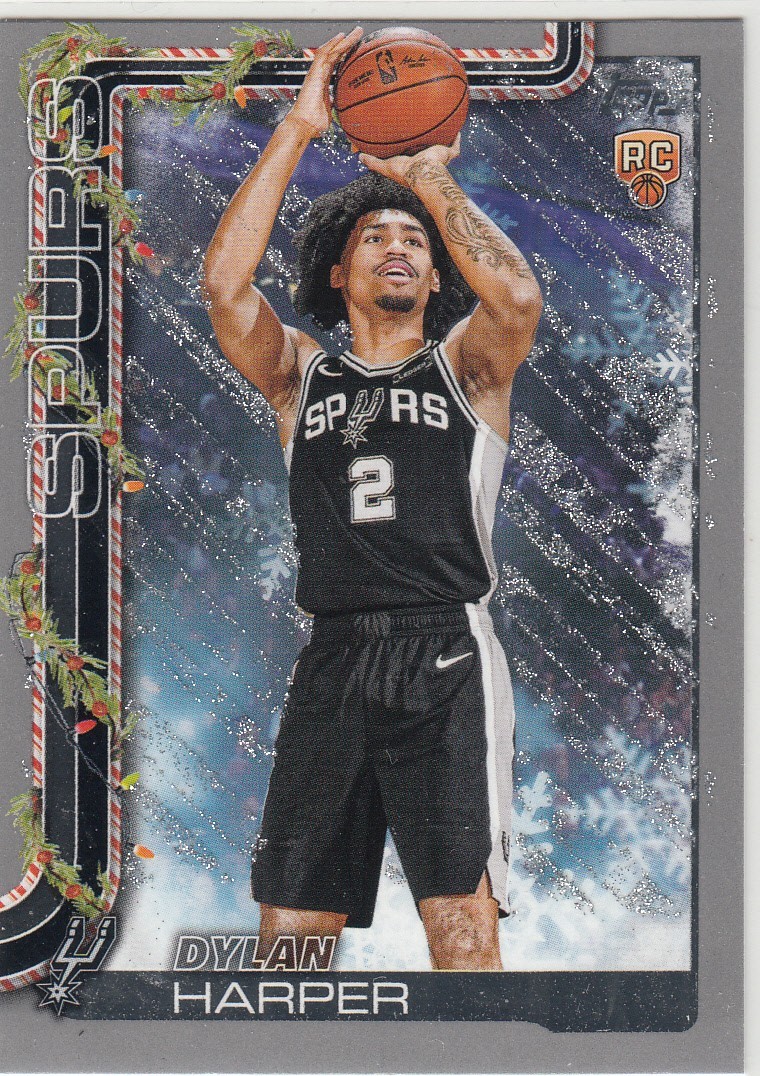 2025-26 Topps Holiday Parallel Silver Glitter DYLAN HARPER RC #H162 Spurs