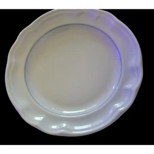 4 Vintage Plates Pfaltzgraff Northwinds Dessert or Bread White Blue Line on Rim 